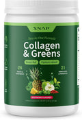 Snap Supplements Super Greens Powder with Collagen Peptides 26 Fruits and Vegetables Grass Fed Non-GMO Daily Greens for Hair Skin Nails &amp Joint Support 11.34 oz (30 Servings 1 Month Supply