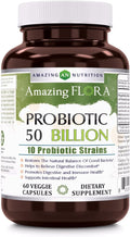 Probiotic 50 Billion with 10 Best Probiotics Strains Including Acidophilus plantarum rhamnosus etc * Supports Digestive &amp Immune Health * Veggie Capsules (60 Count)