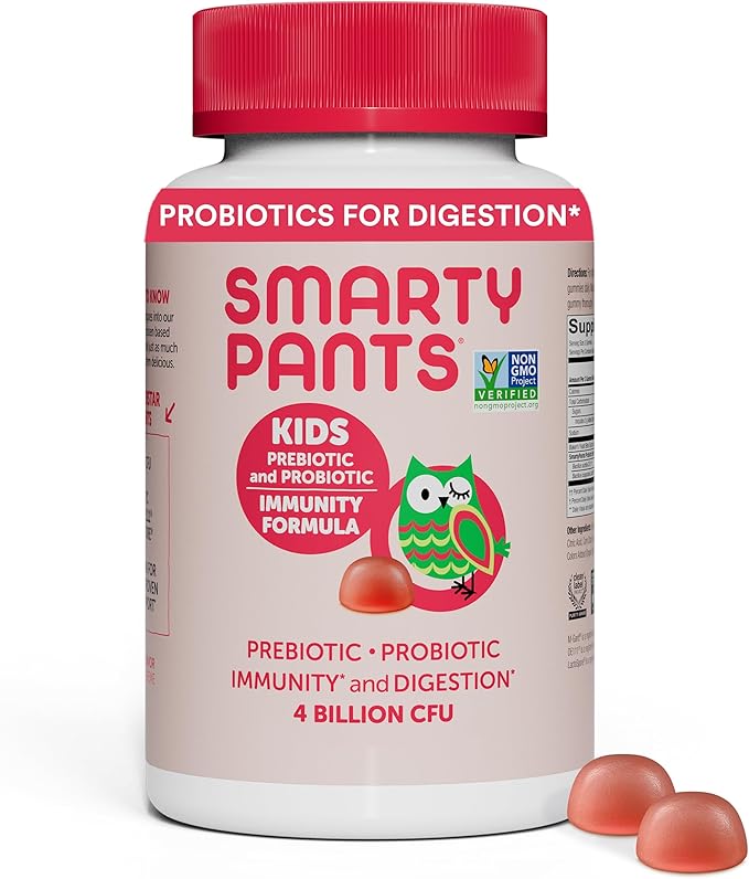SmartyPants Teen Girl Multivitamin Gummies: Omega 3 Fish Oil (EPA/DHA) Vitamin D3 C Vitamin B12 &amp Kids Probiotic Immunity Gummies: Prebiotics &amp Probiotics for Digestive Health