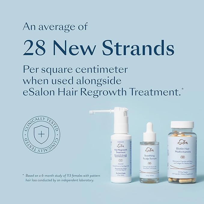 eSalon Biotin Hair Multivitamins with Collagen 2500mcg 60 Capsules 30 Day Supply Allergen-Free