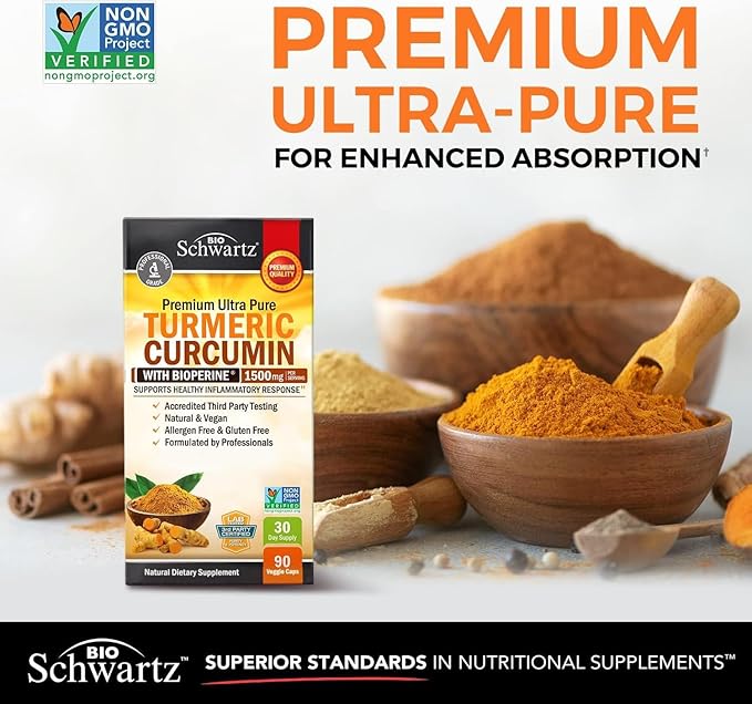 Extra Strength Ashwagandha Capsules (2 Month Supply) Plus Turmeric Curcumin with Black Pepper Extract 1500mg Complex (1 Month Supply)