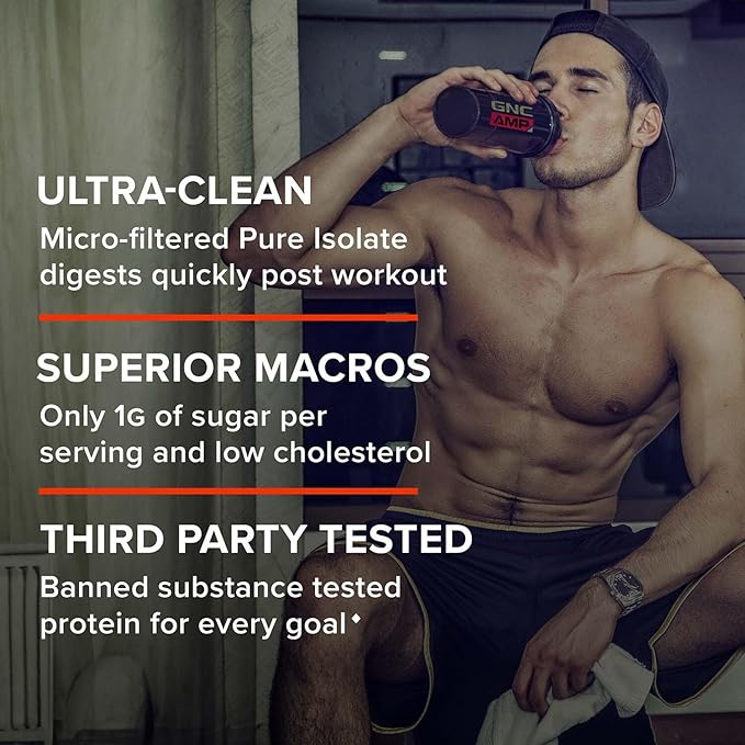 GNC AMP Pure Isolate Protein - Strawberry (28 Servings)