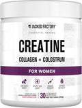 Jacked Factory Creatine for Women - Creatine Monohydrate with Collagen + Colostrum to Support Workout Performance Lean Muscle Growth Healthy Hair Skin &amp Nails - 30 Servings Watermelon
