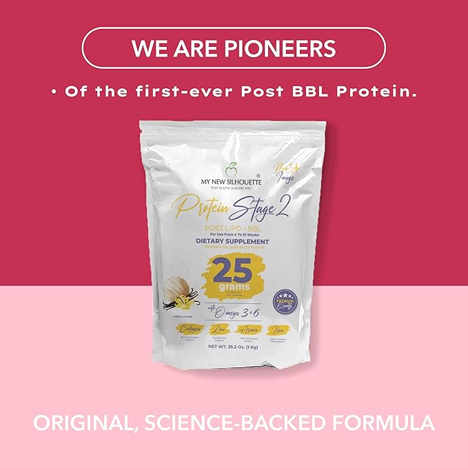 MI NUEVA SILUETA My New Silhouette Stage 2. Isolated Medical-Grade Protein with Omega 3 6 and 9. Enhanced with 25 g per Serving. (Vanilla)