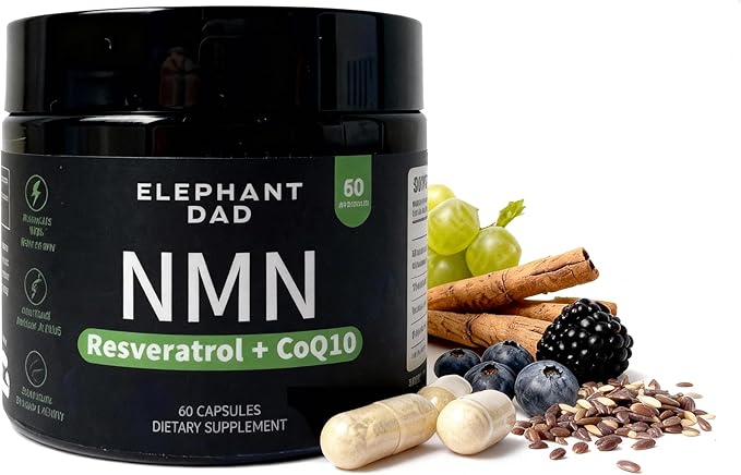 NMN Supplement with Resveratrol &amp CoQ10 – NAD Plus Booster for Cellular Energy Mitochondrial Support &amp Healthy Aging Anti Aging NAD Supplement for Men &amp Women 60 Capsules