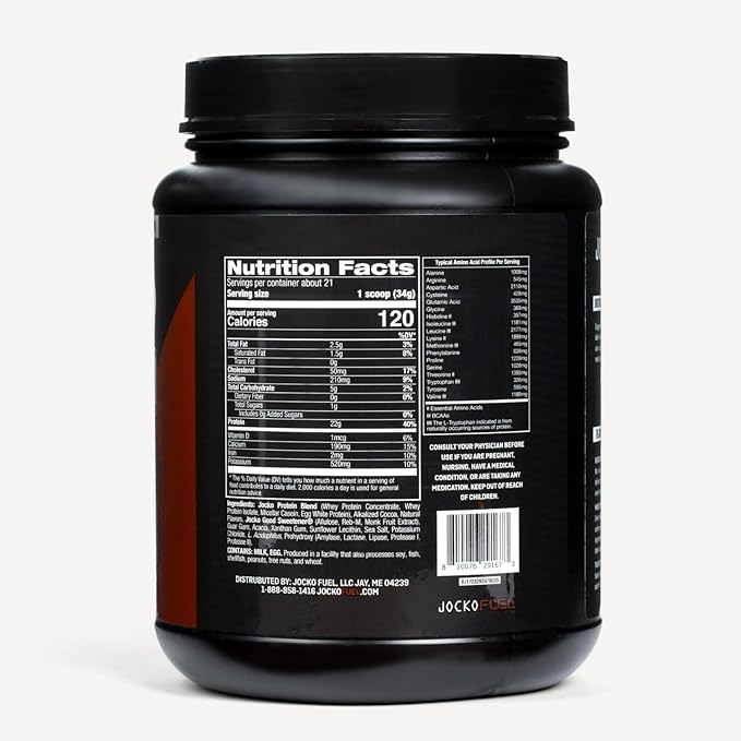 Jocko-Mölk Protein Powder 21 Servings - Grass-Fed Whey Micellar Casein Egg Protein Blend with Digestive Enzymes Probiotics Sugar-Free Soy-Free Gluten-Free (1.48 lbs Chocolate)