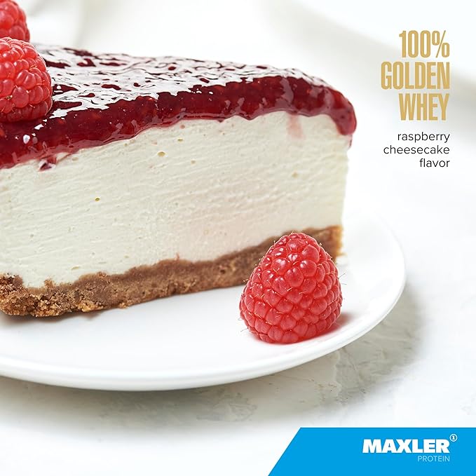Maxler 100% Golden Whey Cinnamon Bun and Raspberry Cheesecake Bundle