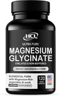 Pure Magnesium Glycinate Capsules - Non-Buffered 350mg Elemental Magnesium Supplement - Chelated High Absorption &amp Purity Magnesium Complex - Made in USA