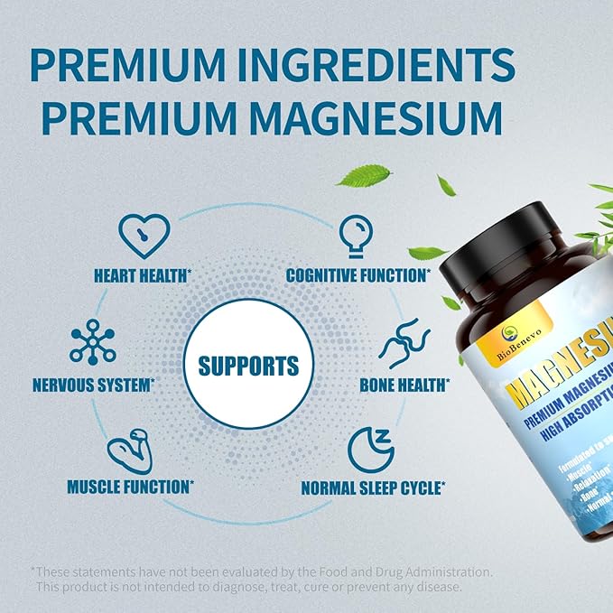5-in-1 Magnesium Complex | 320mg of Magnesium Glycinate Malate Citrate… | Support for Sleep Muscle Relaxation and Energy Metabolism | High Absorption | Vegan Non-GMO | 120 Capsules (2 Packs)