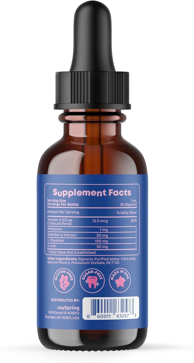 JoySpring Magnesium Citrate Liquid &amp Magnesium Glycinate and Sleepberry Melatonin 1MG for Kids