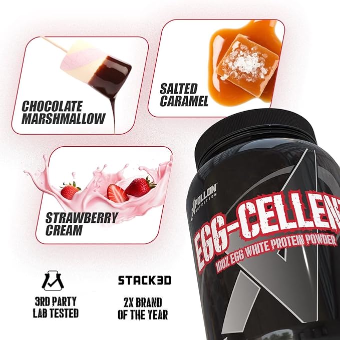 Apollon Nutrition Egg-Cellent | 24g Egg White Protein Powder Recovery Muscle Growth for Men &amp Women Dairy Free Gluten Free Lactose Free Keto-Friendly (Chocolate Marshmallow)