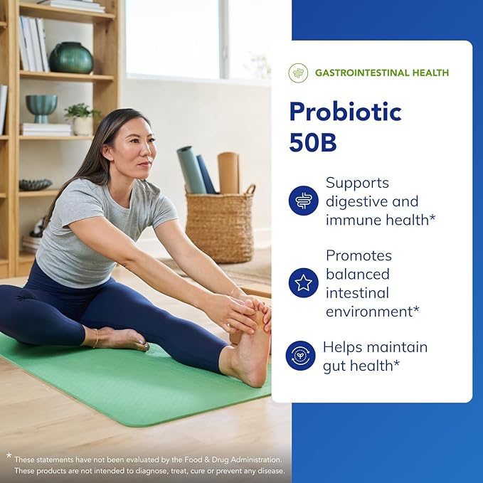 Pure Encapsulations Probiotic 50B - Digestive Health Probiotic - Immune Supplement* - Acid-Resistant Capsules - Gluten Free &amp Non-GMO - 60 Capsules