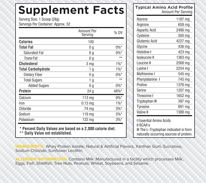 Core Nutritionals ISO Whey Protein Isolate | High-Purity Protein from Whey Isolate | Lean Muscle &amp Recovery Support | 32 Servings (Lemon Pound Cake)