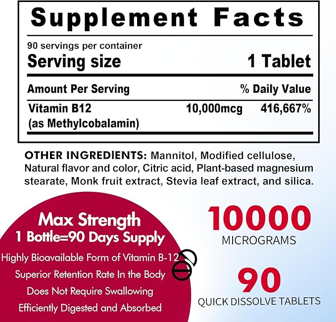 B12 Vitamins 10000 mcg 2 Pack + Vegan Iron Filled Gummies 1 Pack
