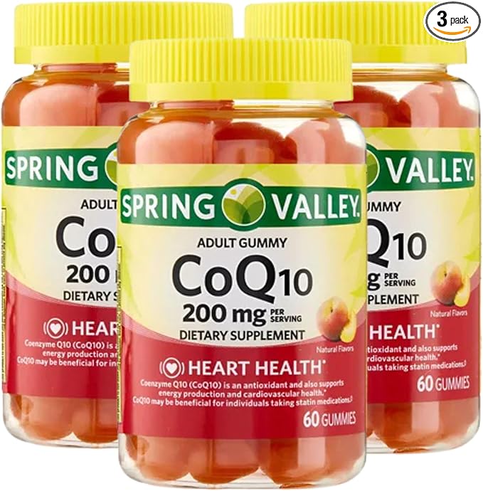 Unique Bundle Store CoQ10 200mg 60 Gummies – Natural Fruit Flavor Coenzyme Q10 Supplement for Adults Coq10 Gummies Q10 Coenzyme Daily Antioxidant Nutritional Support (Pack of 3)