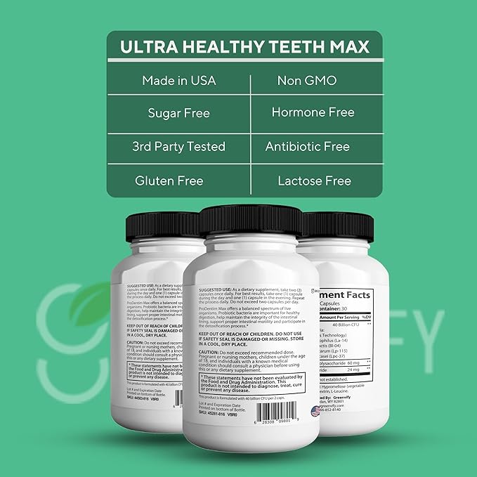 Ultra Healthy Teeth Max Probiotic Supplement 40 Billion CFU 60 Capsules Advanced Oral Health Formula (5)