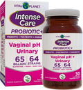 Vital Planet - Intense Care Vaginal pH &amp Urinary Probiotics Prebiotics Postbiotics Parabiotics 4-in-1 Refrigerated Supplement for Adults 65 Billion CFU 64 Strains Digestive and Immune 30 c