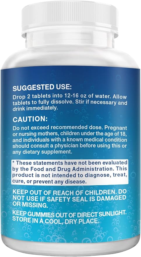 Hydrogen Tablets for Drinking Water - H2 Molecular Tabs with Magnesium for Instant A025