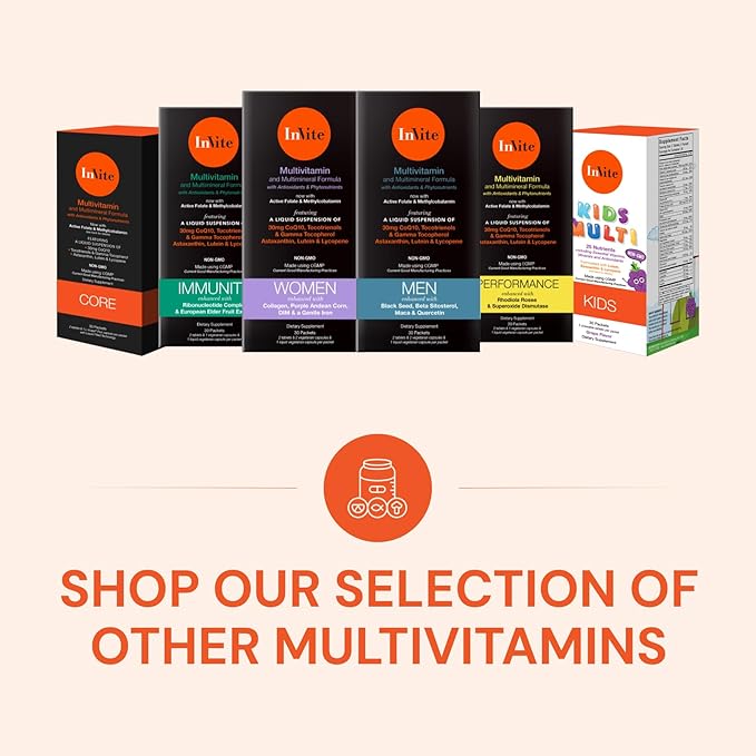 Invite Health Performance Vitamin - Comprehensive Daily Multivitamin with Enhanced Support for Athletes and Active People - 30 Day Supply(2-Pack)