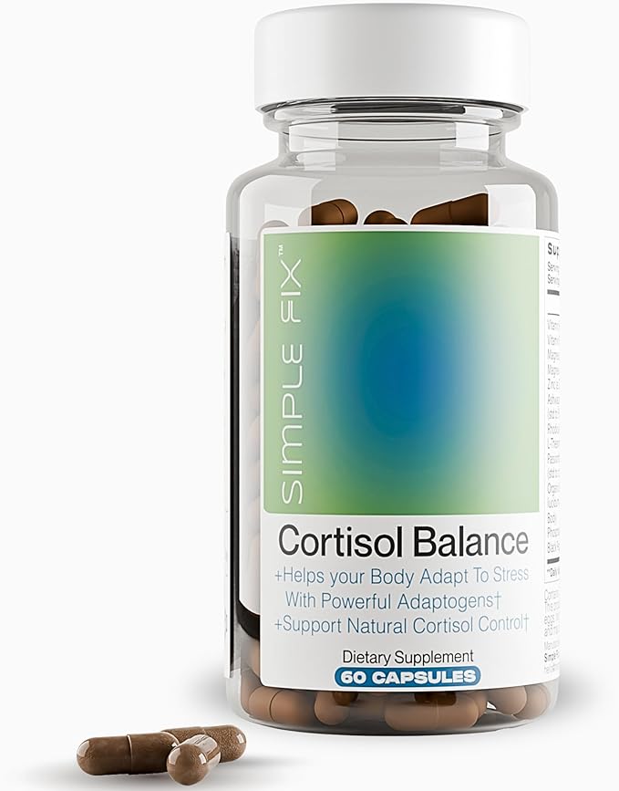 Cortisol Balance Supplement – Supports Stress Focus &amp Daily Energy – with Ashwagandha Rhodiola Rosea L-Theanine Magnesium Zinc &amp B6 – Adaptogen Formula – Vegan Capsules