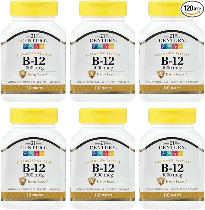 21st Century B-12 1000Mcg Prolonged Release Tablets 110 Count (6 Pack)