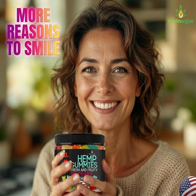 Hemp Gummies for Sleep and Calm Peace and Relaxation Fruity Flavors Hempoil Candy Natural Hemp Oil Gummy Bears Edibles-Made in USA-90 Bears