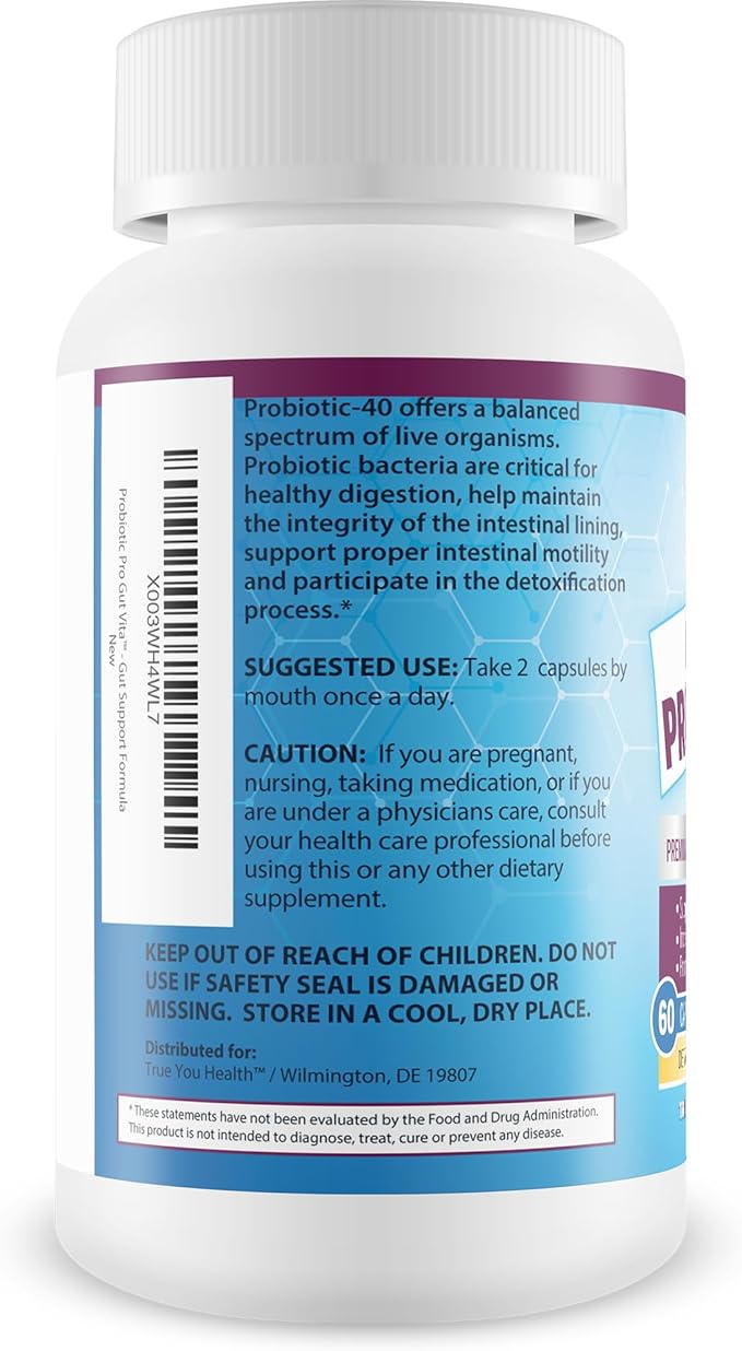 Probiotic Pro Gut Vita - Gut Health Support Probiotic &amp Vitamin Formula - Promote Healthy Digestion Nutrient Absorption Bowel Movements - Help Improve Gut Microbiome for Additional Health Benefi