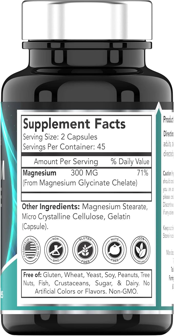 Triple Magnesium Complex 500mg (120 Capsules) &amp Magnesium Glycinate 300mg (90 Capsules)