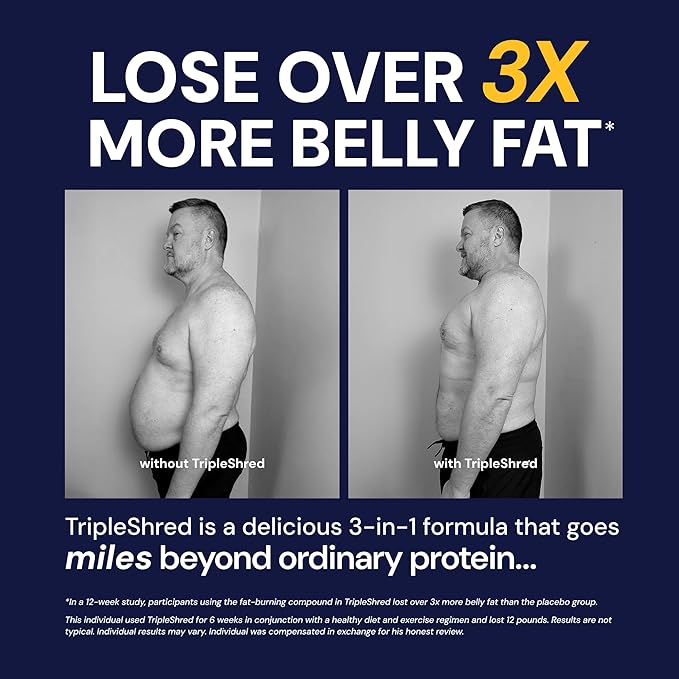 Novex Biotech TripleShred Protein Powder – Lean Muscle &amp Metabolism Support with Thermogenic Blend Caffeine Green Tea &amp Coffee Bean – Weight Management Formula Chocolate Fudge 20 Servings