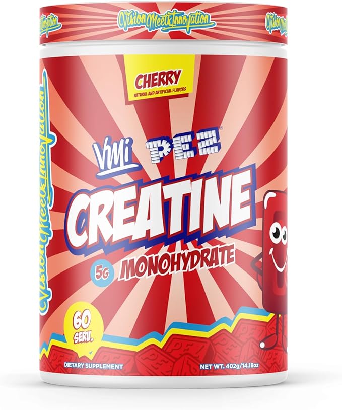 VMI Sports Creatine Monohydrate Powder Muscle Mass – Strength – Size – Power | 5 Grams per Serving (60 Servings PEZ Cherry)