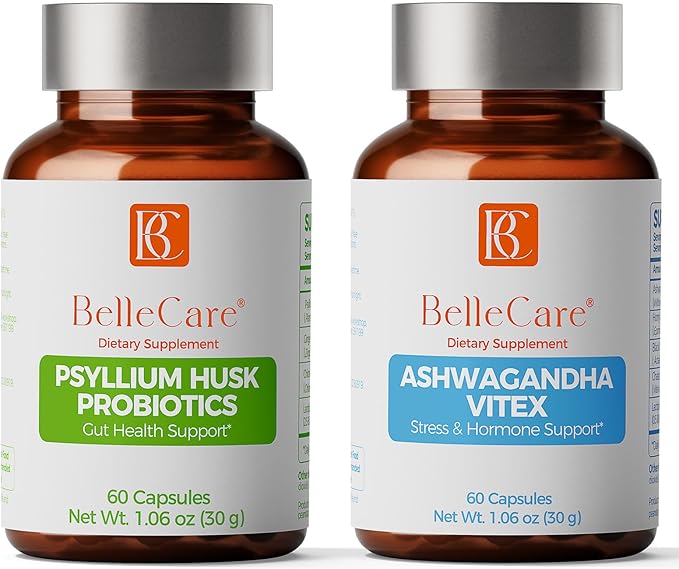BELLECARE Psyllium Husk Capsules &amp Ashwagandha Capsules