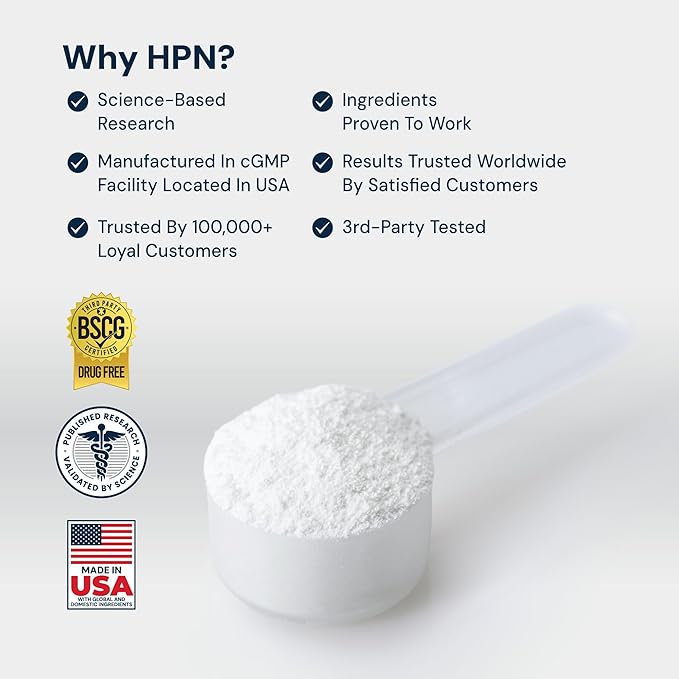 HPN C2 Creatine Monohydrate for Performance Recovery Strength Working Out Vegan Non-GMO Dairy and Soy Free Independently Tested Ultrapure Premium Creapure (100 Servings)