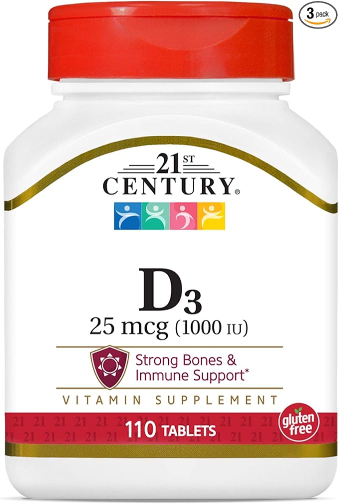 21st Century D 1000 iu Tablets 110-Count (Pack of 3)