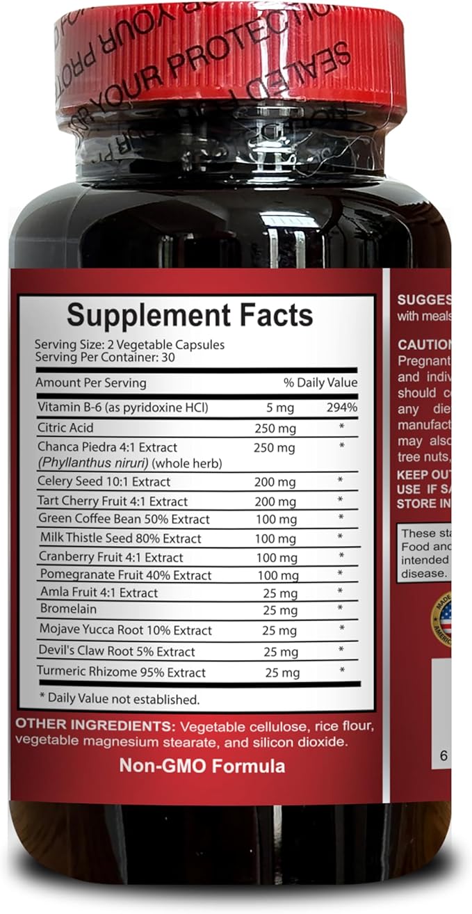 NATURAL URIC ACID FORMULA - premium uric acid support supplement Tart Cherry Capsules Herbal supplement uric acid diet lower uric acid supplement Herbal Uric Acid Milk Thistle - 2 Bottles