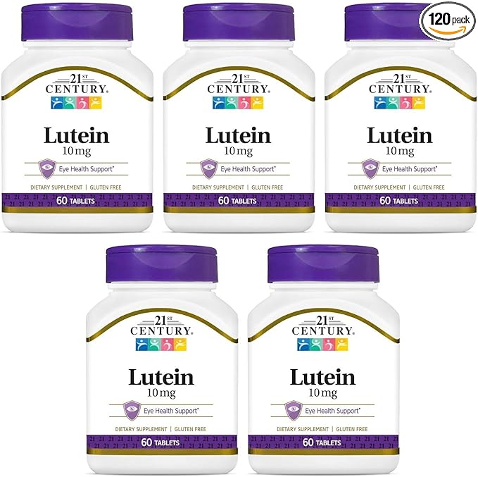 21st Century Lutein 10 mg - 60 Tablets Pack of 5