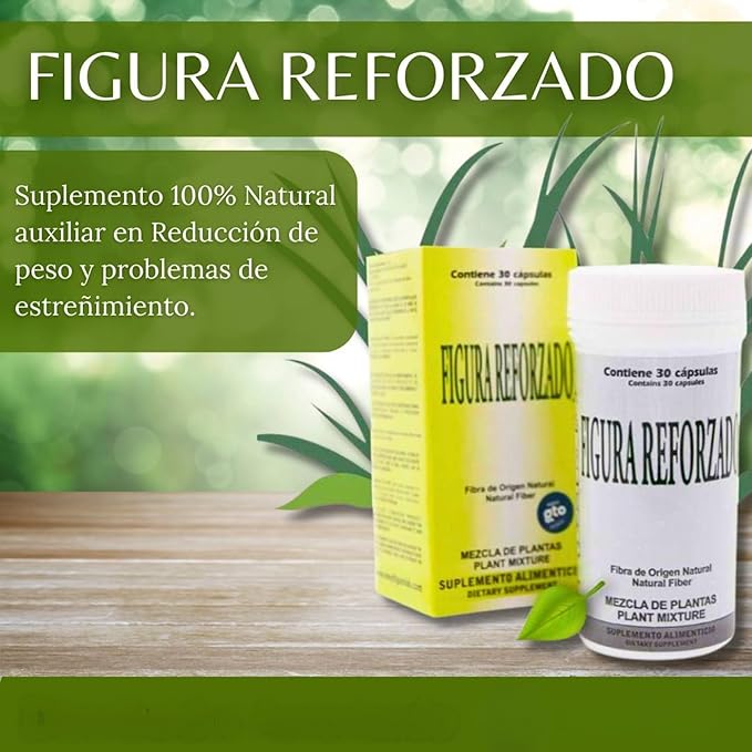 Figura Reforzado Fiber Supplement - 30 Capsules - Fiber Pills for Digestive Health - Natural Fiber Capsules for Regularity and Wellness - Convenient and Easy to Swallow