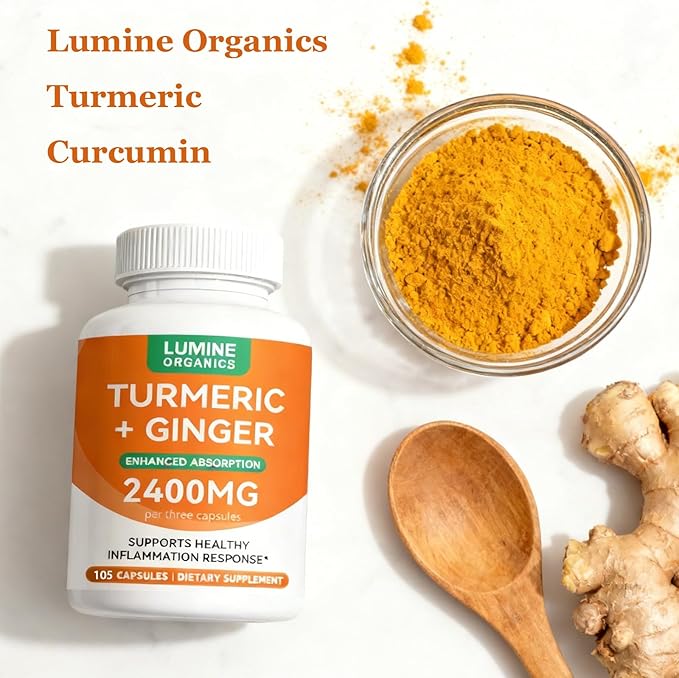 Turmeric Curcumin Supplement | 2400mg Turmeric Extract with 95% Curcuminoids with Bee Propolis Ginger MCT Oil Fat Soluble Vitamin C &amp Black Pepper - 105 Capsules (1PCS)