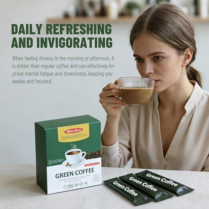 Wins Town Slimming Green Coffee 200g Natural Diet Supplement for Healthy Weightloss 20 Sachets Powder Form