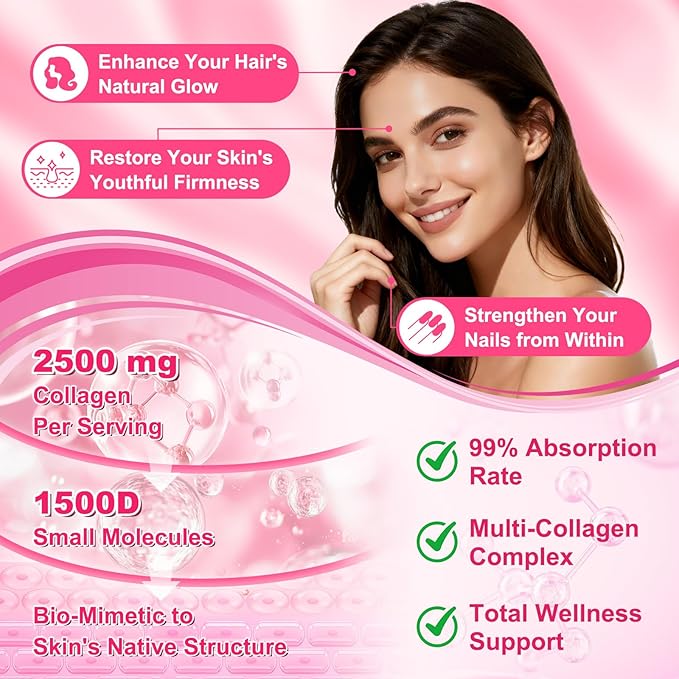 180 Count | Collagen Peptides Gummies for Women Men Collagen Gummies with Multi Hydrolyzed Protein Type IIIIIIVX Biotin Vitamin C B12 D A E for Skin Hair Nails Bone Sugar Free