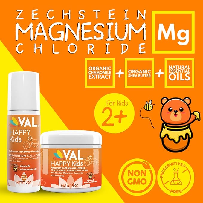 Child's Calm and Sleep Bundle: VAL Magnesium Roll-on &amp Cream