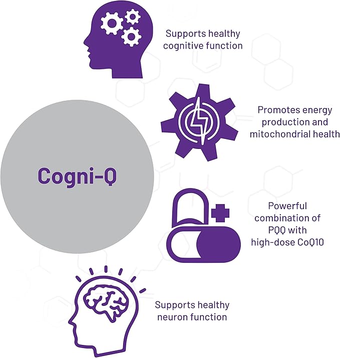 AOR Cogni-Q 30 Vegan Capsules 30-Day Supply PQQ &amp CoQ10 320mg for Cognitive Function Cellular Energy &amp Daily Vitality