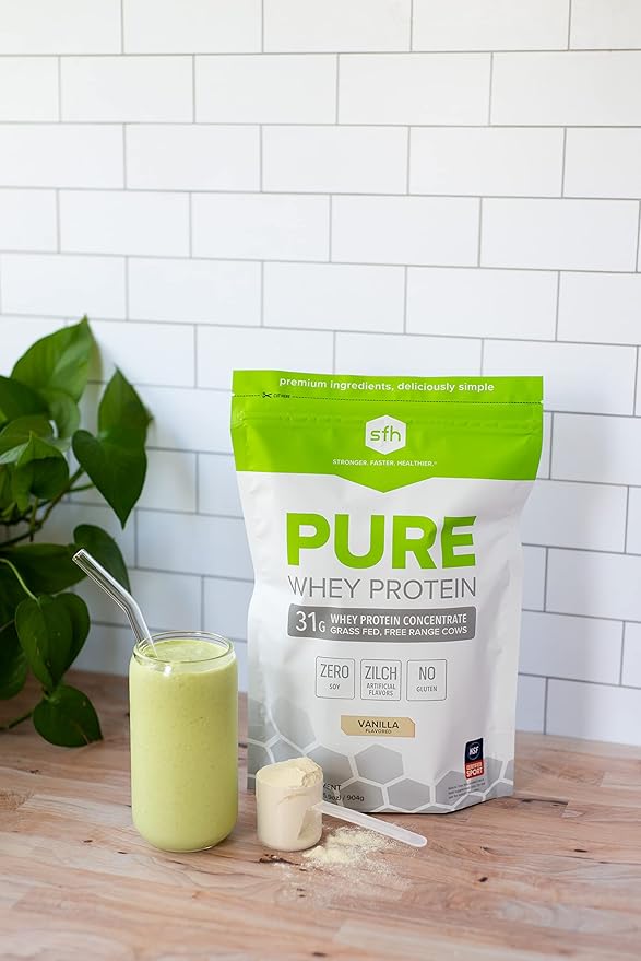 SFH Health &amp Wellness Bundle Pure Whey Vanilla Protein Powder and Super Omega 3 Fish Oil Capsules