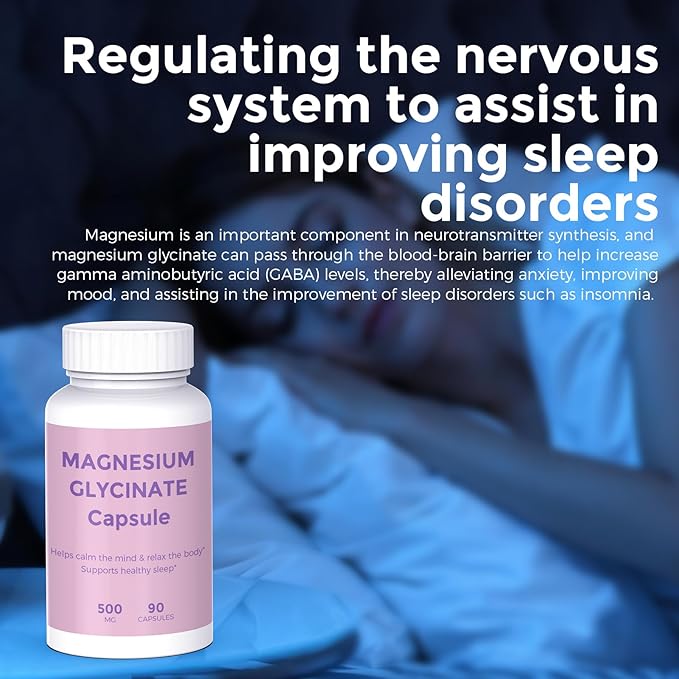 Magnesium Glycinate 90 Capsules – High Absorption – Supports Healthy Stress Response Muscle Heart Function &amp Healthy Metabolism Chelated Formula (Two Bottle)