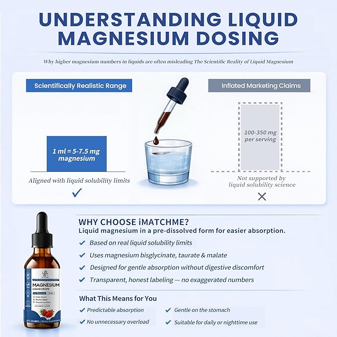 Sleep Support Liquid Magnesium Glycinate Drops for Nighttime Calm Triple Chelated Magnesium Complex with L-Theanine &amp GABA Pre-Dissolved Liquid for Enhanced Absorption Strawberry Flavor 2 Fl O