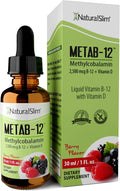 NaturalSlim Liquid B12 Vitamins with Vitamin D - Metab-12 Methylcobalamin 2500 mcg B12 Sublingual Drops for Metabolism Energy &amp Immune Support - Berry Flavor 1 fl oz