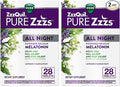 ZzzQuil Pure Zzzs All Night Extended Release Melatonin Sleep Aid Tablets Helps You Stay Asleep Longer Sleep Aid for Adults 2 mg per Tablet 56 Total Tablets (2 Packs of 28)