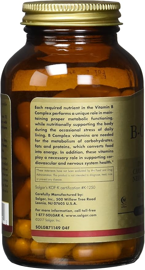 Solgar B-complex 100 100 Vegetable Capsules - Heart Health 100 Count (Pack of 12)