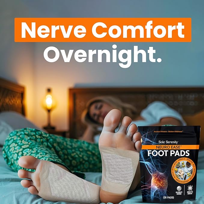 Sole Serenity 2 Pack NeuroEase &amp Good Night Foot Pads Bundle - Natural Overnight Foot Pads for Relaxation Comfort &amp Nightly Self-Care