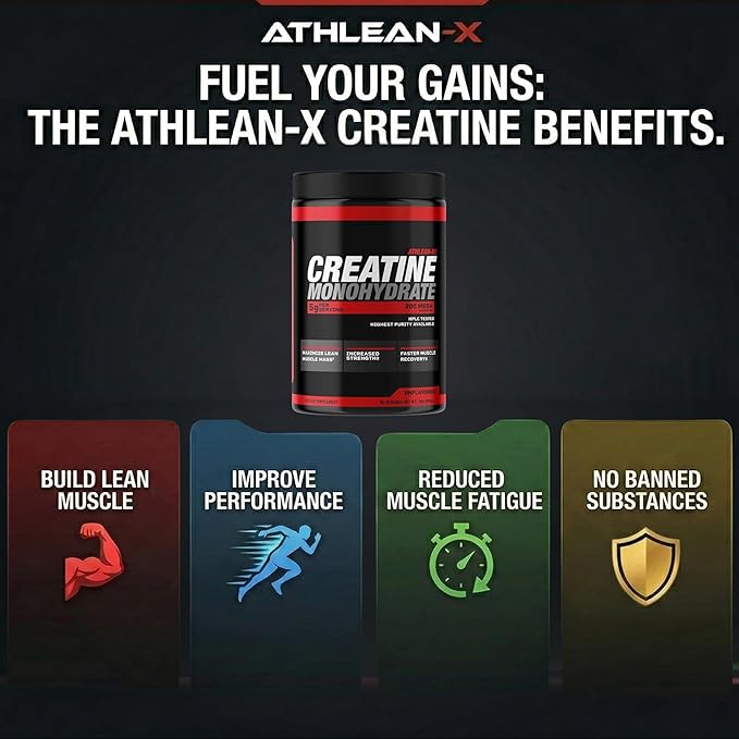 X-CREATINE Pure Micronized Creatine Monohydrate Powder - Supports Muscle Strength Power and Recovery - Gluten-Free Non-GMO Performance Enhancing Supplement (90 Servings)