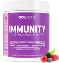 GOBIOTIX Vitamin C - Immune Defense Support Supplement - Immunity Powder Wellness Booster - Vegan Superfood - Elderberry Turmeric B12 Vitamin Supplement Non-GMO and Sugar Free (Berry)